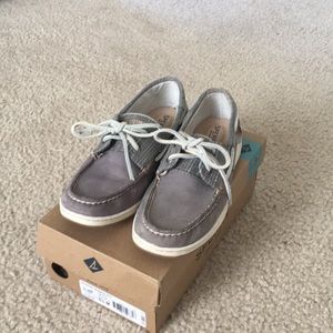 Sperry bluefish sparkle gray shoes